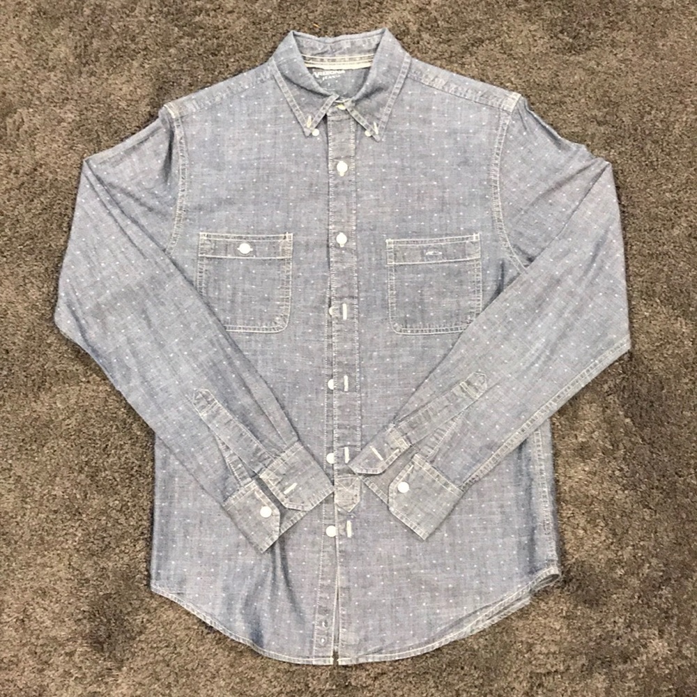Arizona 100% Cotton Denim Blue Button up! (SMALL)